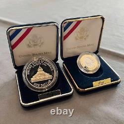 2000 Library of Congress Proof $10 Bimetallic & Silver Dollar withCOA's