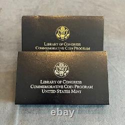 2000 Library of Congress Proof $10 Bimetallic & Silver Dollar withCOA's