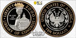 2000 Library of Congress Ten Dollar Bimetallic Coin Graded PR 70 DCAM