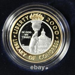 2000 Library of Congress Ten Dollar Bimetallic Coin Graded PR 70 DCAM