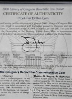 2000 Library of Congress Ten Dollar Bimetallic Coin Graded PR 70 DCAM