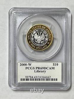2000 W $10 Library of Congress Bimetallic Gold & Platinum PCGS PR-69 Mercanti
