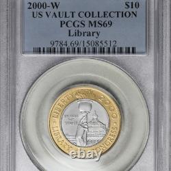 2000-W $10 Library of Congress PCGS MS69 Quarter Ounce each GOLD & PLATINUM obh