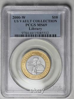 2000-W $10 Library of Congress PCGS MS69 Quarter Ounce each GOLD & PLATINUM obh