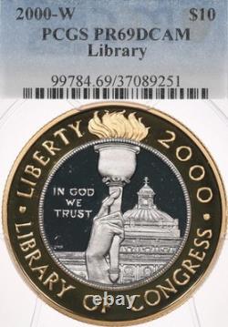 2000-W $10 PCGS PR69 Deep Cameo Library of Congress Commemorative Gold Platinum