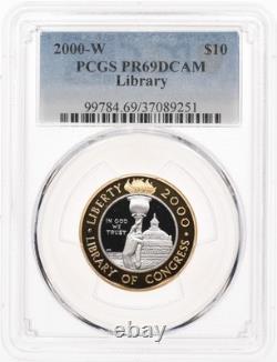 2000-W $10 PCGS PR69 Deep Cameo Library of Congress Commemorative Gold Platinum