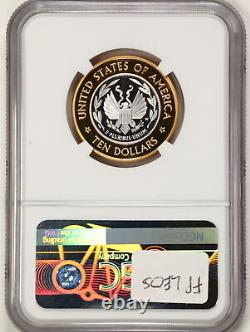 2000-W $10 Proof Library of Congress Gold Platinum Bi-Metal Coin PF70UCAM NGC