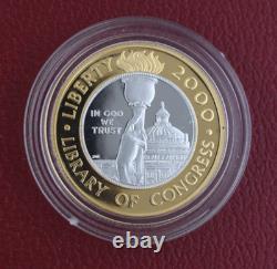 2000 W Library Commemorative $10 Bimetallic Gold and Platinum Coin Proof