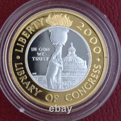2000 W Library Commemorative $10 Bimetallic Gold and Platinum Coin Proof