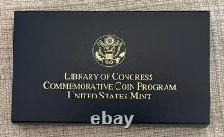 2000 W Library of Congress Bimetallic $10 Commemorative Coin in OGP & with COA