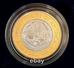 2000 W Library of Congress Bimetallic $10 Commemorative Coin in OGP & with COA