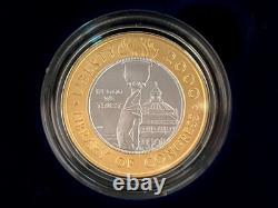 2000 W Library of Congress Bimetallic $10 Commemorative Coin in OGP & with COA