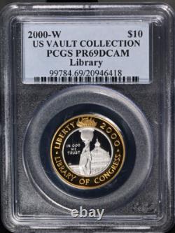 2000-W Library of Congress Commem Bimetallic $10 PCGS PR69 DCAM STOCK