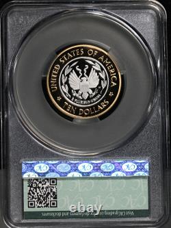 2000-W Library of Congress Commem Bimetallic Gold $10 CAC Grading PR70DCAM ST