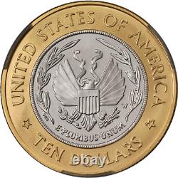 2000-W Library of Congress Commemorative Gold Bimetallic $10 CAC MS70 STOCK