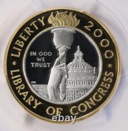 2000-w Gold And Platinum $10 Bi-metal Library Of Congress Proof Pcgs Pr69 Dcam