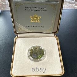 2001 $150 Canada Lunar Year of the Snake Hologram Gold Coin With OGP. 2855 Troy Oz