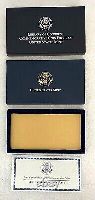 2001 Capitol Visitor's Center Commemorative Proof Set $5 Gold $1 Silver 50¢ Clad