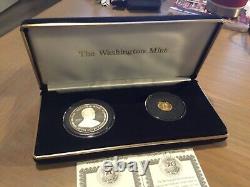 2001 George W. Bush Inaugural Silver & Gold Coin Set Felt Box withCOA Worth a Look