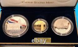 2001 US Capitol Visitor Center 3-Coin Commemorative Proof Set w COA (Estate)