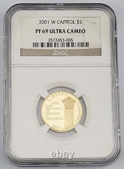 2001 W Capitol $5 Gold Commemorative Coin PF 69 Ultra Cameo NGC