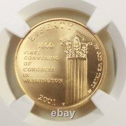2001 W Capitol $5 Gold NGC MS70 Rev Tye's Stache #3003700