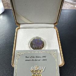 2002 $150 Canada Lunar Year of the Horse Hologram Gold Coin With OGP. 2855 Troy Oz