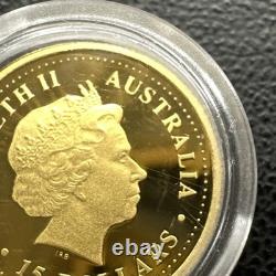 2002 1/10 Oz GOLD PROOF COIN $15 Australia YEAR OF THE HORSE Series 1 VERY RARE