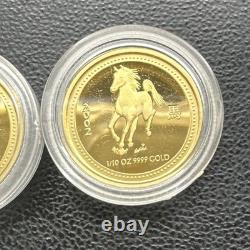 2002 1/10 Oz GOLD PROOF COIN $15 Australia YEAR OF THE HORSE Series 1 VERY RARE