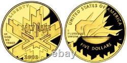 2002 $5 Commemorative Gold Proof (Olympics). 2418 oz. AGW