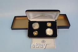 2002 Olympic Commemorative 4 Coin Proof Set Gold Silver Winter Games COA