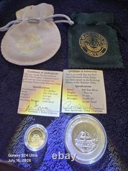 2002 Shawnee Tribe $5 Proof 1/5oz. 9999 Gold Tenskwatawa The Prophet & Silver $