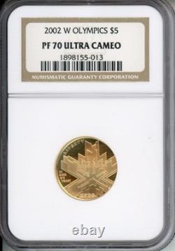 2002-W $5 GOLD COMMEMORATIVE SLC Salt Lake OLYMPICS NGC PR70 PR-70 PROOF PF70