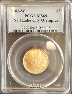 2002 W $5 Gold Commemorative Coin SALT LAKE CITY OLYMPICS PCGS MS69