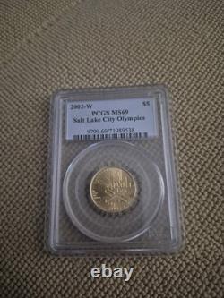 2002 W $5 Gold Commemorative Coin Salt Lake City Olympics PCGS MS69