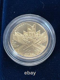 2002-W Salt Lake City OLYMPIC Winter Games $5 GOLD Commemorative PROOF COIN