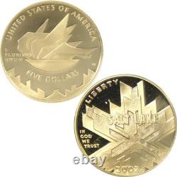 2002 W Salt Lake City Olympic Games Commemorative Gold Proof $5 Coin
