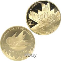 2002 W Salt Lake City Olympic Games Commemorative Gold Proof $5 Coin