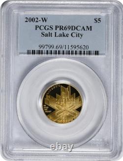 2002-W Salt Lake City Olympics $5 Gold Five Dollar Proof Commem. PR69DCAM PCGS