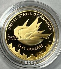 2002-W Salt Lake City Winter Olympics Proof $5 Gold Coin, FB/C