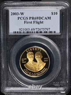 2003-W First Flight Commemorative Gold $10 PCGS PR69 DCAM STOCK