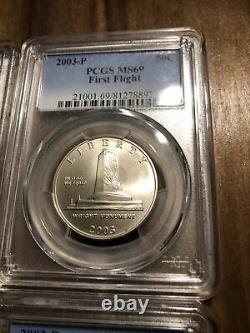 2003 W & P Gold Silver First Flight Wright Broth PCGS PR69DCAM MS69 6 Coin Set
