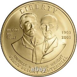 2003-W US Gold $10 First Flight Commemorative BU Coin in Capsule