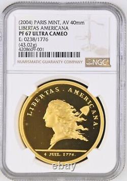 2004 Paris Mint Libertas Americana Gold Coin Ngc Pf67 Ultra Cameo