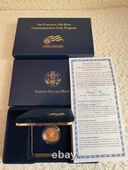 2006S San Francisco Old Mint Proof 1/4 OZ Gold Coin withCOA Perfect $5 Shipping