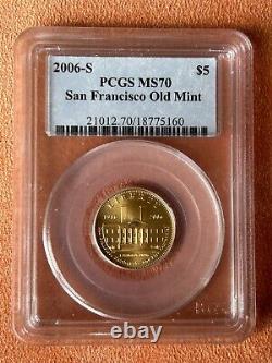 2006-S $5 Gold San Francisco Old Mint Commemorative PCGS MS 70 PERFECT COIN