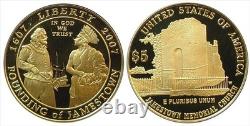 2007 $5 Commemorative Gold Proof (Jamestown). 2418 oz. AGW