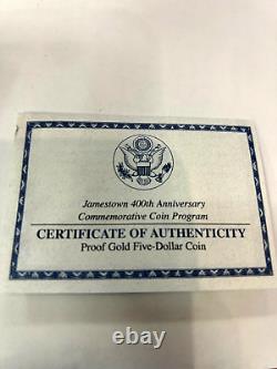 2007 Jamestown 400th Anniversary Commemorative Coin Program-Proof Gold $5 Coin