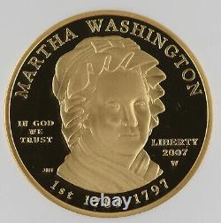 2007 W $10 Martha Washington 1/2 Oz 24K Gold First Spouse Proof Coin NGC PF70 UC