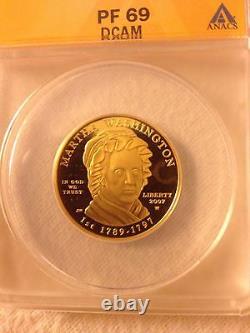 2007-W 1/2 Oz GOLD $10 First Spouse Martha Washington ANACS PF69 PF-69 2008 Coin